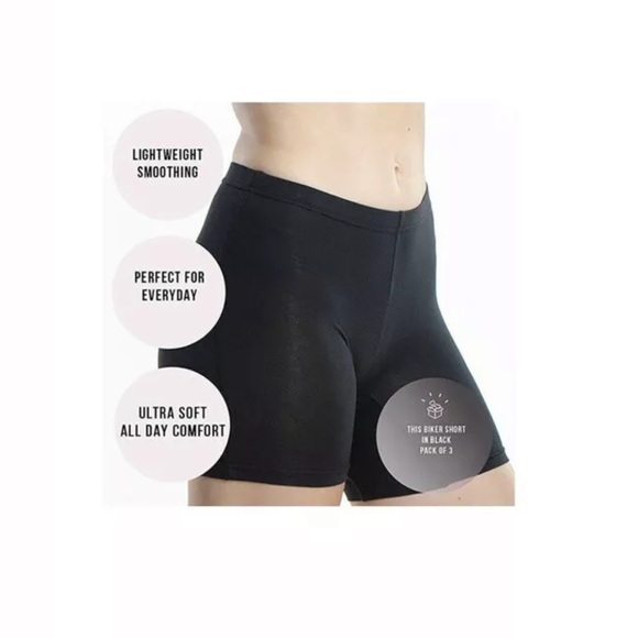 Emprella Slip Shorts Pack Black Bike Shorts Stretch Boyshorts Large 2pk Cotton. - Picture 3 of 4